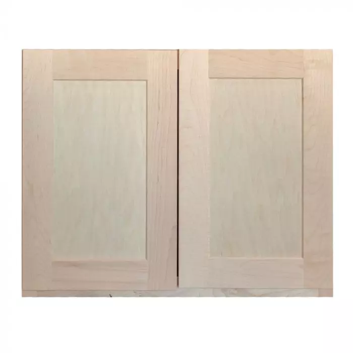 White Shaker 30 - 36 Bridge Wall Cabinets Glass Doors