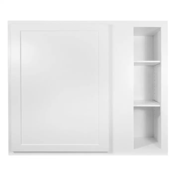 White Corner Wall Mount Cabinet Single Door Bathroom Sink