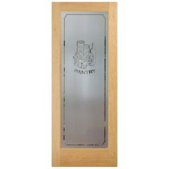 Frosted Glass Pine Pantry Door
