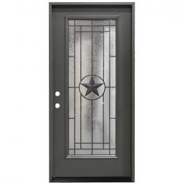 36" Texas Star Full View Exterior Fiberglass Door - Graphite- Right Hand Inswing
