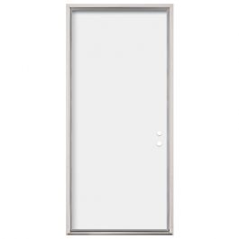 Flush Panel Prehung Exterior Fiberglass Door - Left Hand Inswing