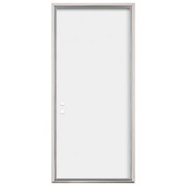 Flush Panel Prehung Exterior Fiberglass Door - Right Hand Inswing