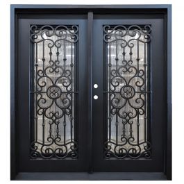 Marbella Double Wrought Iron Entry Door Right Swing 6068