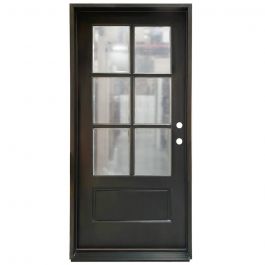 TCM200 6-Lite Exterior Wood Door - Clear Glass - Sable - Left Hand Inswing