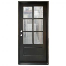 TCM200 6-Lite Exterior Wood Door - Clear Glass - Sable - Right Hand Inswing