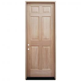 TCM8100 6-Panel Mahogany Exterior Wood Door - Right Hand Inswing