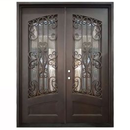 Cortez Double Wrought Iron Entry Door Right Swing 6080