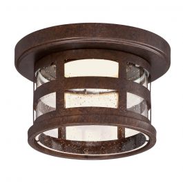 Washburn Rustic Bronze Integrated LED Outdoor Flush Mount Ceiling Light