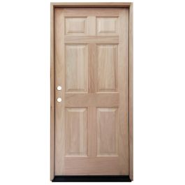 TCM100 6-Panel Mahogany Exterior Wood Door - Right Hand Inswing