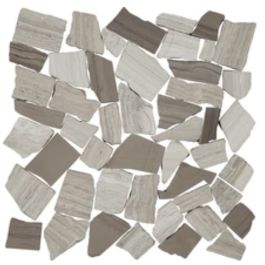 Florida Tile Rustic Birch Flat Pebbles Mosaic Tile 12" x 12"