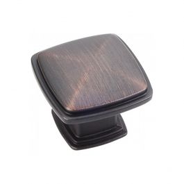 #1 Square Cabinet Knob - Brushed Oil Rubbed Bronze