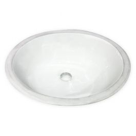 Undermount 16.5" Oval Porcelain Lavatory Sink - White