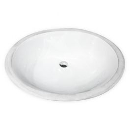 Undermount 19.25" Oval Porcelain Lavatory Sink - White