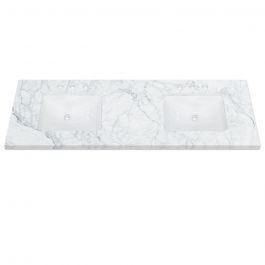 Carrara White Marble Double Vanity Top 73" x 22"