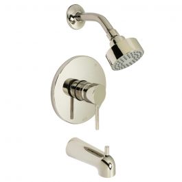 Huntington Brass Euro Tub & Shower Faucet Set - Polished Nickel