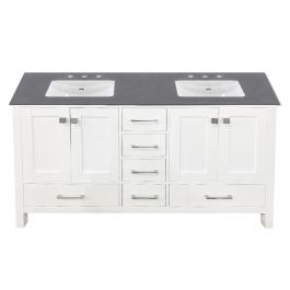 Carina 60" White Double Vanity - Choose Your Top