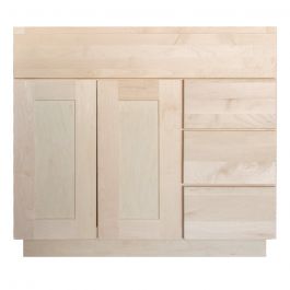 Vanity Base 36" Jamestown Unfinished - Right Drawers