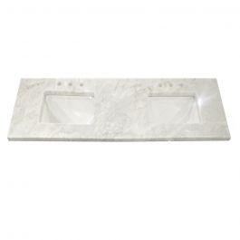Bianco Carrara Marble Double Vanity Top 61" x 22"