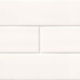 Glossy White 4" x 16" Subway Pattern Mosaic Tile