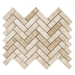 Sand Dunes Beige 10" x 12" Herringbone Natural Stone Mosaic Tile