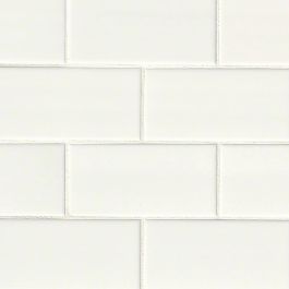 Glossy White 3" x 6" Subway Pattern Mosaic Tile