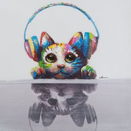 Cat Beats Acrylic Painting
