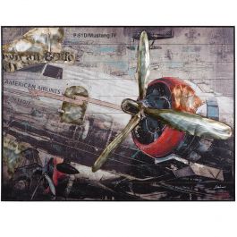 American Plane Mixed Media Acrylic Painting