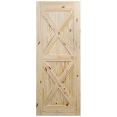 Barn Door - Crossbuck - Knotty Pine - 36" x 84"