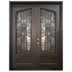Cortez Double Wrought Iron Entry Door Right Swing 6080