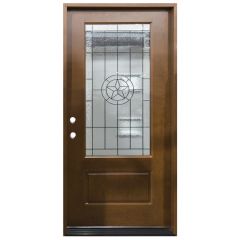 36" Texas Star 3/4 View Fiberglass Door - Classic Oak - Right Hand Inswing