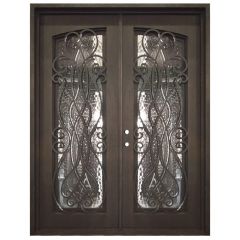 Palencia Double Wrought Iron Entry Door Right Swing 6080
