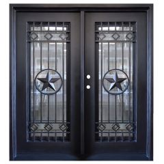 Texas Star Double Wrought Iron Entry Door Right Swing 6068