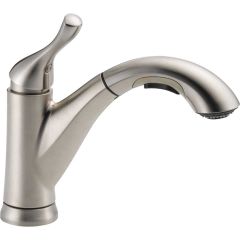 Delta Grant Single Handle Lever Pull-Out Kitchen Faucet, Stainless