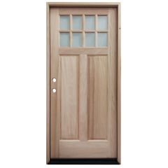 TCM500 8-Lite Mahogany Exterior Wood Door - Clear Glass - Right Hand Inswing