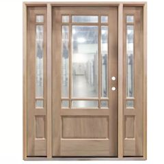 TCM700 Exterior Wood Door w/ Sidelites - Clear Glass - Left Hand Inswing