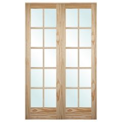 48" 10-Lite Prehung French Double Interior Doors - Clear Pine