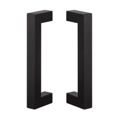 Barn Door Double Sided 9" Square Pull Handle - Flat Black