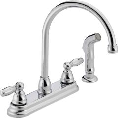 Peerless Dual Handle Lever Kitchen Faucet with Side Spray, Chrome