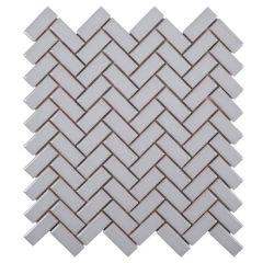 Wolf Gray Herringbone Mosaic Tile
