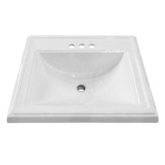 Dugout Drop-In Porcelain Lavatory Sink - White
