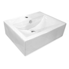Box Vessel Porcelain Lavatory Sink - White