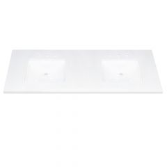 Pure White Engineered Marble Double Vanity Top 60" x 22"
