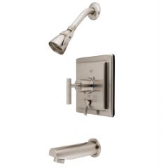 Kingston Brass Manhattan Single-Handle Tub and Shower Faucet - Brushed Nickel