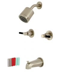 Kingston Brass Kaiser Two-Handle Tub and Shower Faucet - Brushed Nickel
