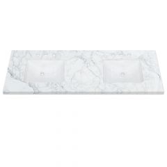 Carrara White Marble Double Vanity Top 60" x 22"
