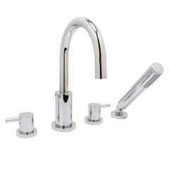 Euro Deck Mount Tub Filler with Wand - Polished Chrome