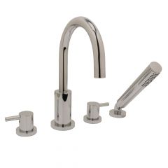 Euro Deck Mount Tub Filler with Wand - Satin Nickel
