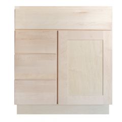 Vanity Base 30" Jamestown Unfinished Kitchen Cabinet - Left Drawers