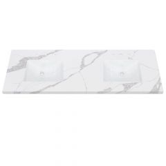 Bianco Carrara Marble Double Vanity Top 61" x 22"