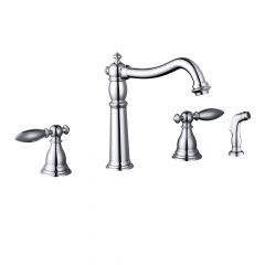 YP68WSKF Two Handle Kitchen Faucet with Sprayer - Polished Chrome